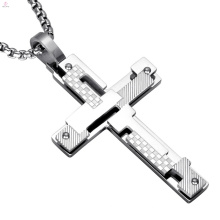 Religion Jewelry Russian Double Layer Steel Orthodox Cross Pendant Necklace